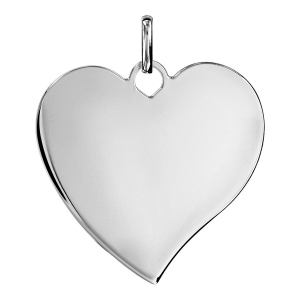 PENDENTIF ARGENT RHODIÉ COEUR TRES GRAND MODELE 35MM