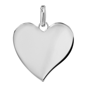 PENDENTIF ARGENT RHODIÉ  COEUR MOYEN MODELE 26MM