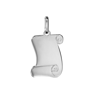 PENDENTIF ARGENT RHODIÉ PARCHEMIN PETIT MODELE 14X18