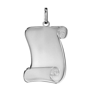 PENDENTIF ARGENT RHODIÉ PARCHEMIN GRAND MODELE 24X30