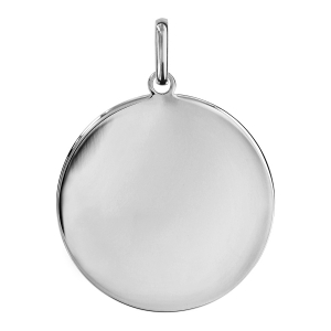 PENDENTIF ARGENT RHODIÉ ROND TRES GRAND MODELE 30MM
