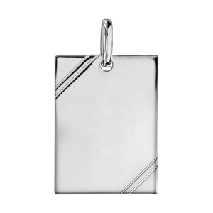 PLAQUE GI ARGENT RHODIÉ GRAND MODELE 19X27 STRIEE