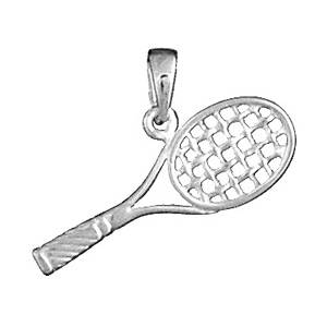 PENDENTIF RAQUETTE DE TENNIS ARGENT RHODIÉ