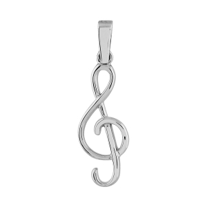 PENDENTIF CLE DE SOL  ARGENT RHODIÉ