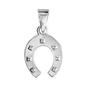 PENDENTIF FER A CHEVAL ARGENT RHODIÉ