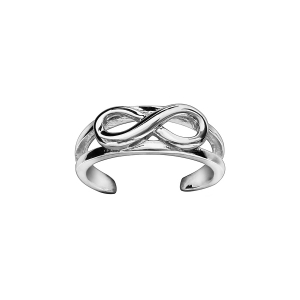 BAGUE DE DOIGT DE PIED ARGENT RHODIÉ MOTIF INFINI