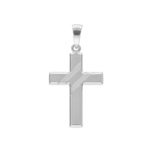 PENDENTIF GROSSE CROIX  ARGENT RHODIÉ