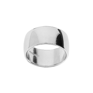 BAGUE ARGENT RHODIÉ MASSIVE BOMBÉE 12MM