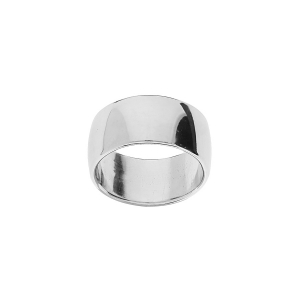 BAGUE ARGENT RHODIÉ MASSIVE BOMBÉE 12MM