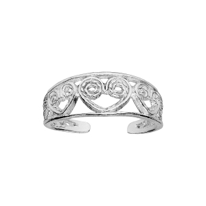 BAGUE DE DOIGT DE PIED MOTIF COEUR ARGENT
