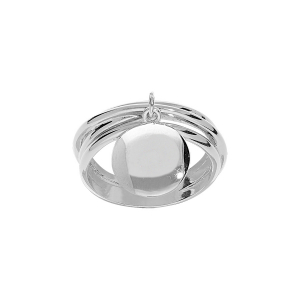 BAGUE ARGENT RHODIÉ PAMPILLE LISSE