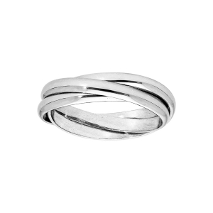 ALLIANCE 3 ANNEAUX 2,5 MM ARGENT RHODIÉ  ( 50.52.54.56.58.60 )