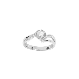 BAGUE ARGENT RHODIÉ OXYDES BLANCS SERTIS