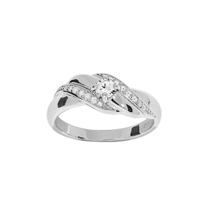 BAGUE ARGENT RHODIÉ OXYDES BLANCS SERTIS