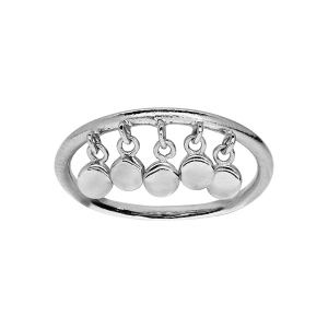 BAGUE ARGENT RHODIÉ PASTILLES PENDANTES
