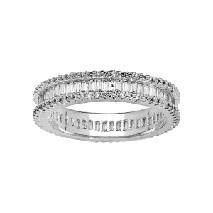 BAGUE ARGENT RHODIÉ ALLIANCE COMPLETE AVEC OXYDES BLANCS SERTIS