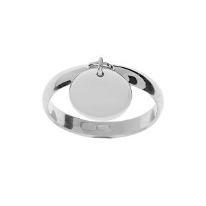 ALLIANCE ARGENT RHODIÉ DEMI JONC 3MM AVEC RONDELLE