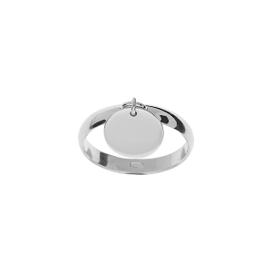 ALLIANCE ARGENT RHODIÉ DEMI JONC 3MM AVEC RONDELLE