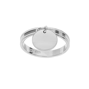 ALLIANCE ARGENT RHODIÉ DIAMANTEE RAINURES 3MM AVEC RONDELLE