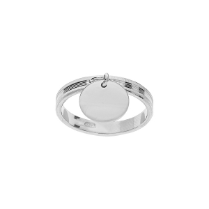 ALLIANCE ARGENT RHODIÉ DIAMANTEE RAINURES 3MM AVEC RONDELLE