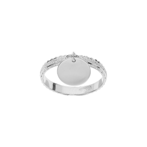 ALLIANCE ARGENT RHODIÉ DIAMANTEE GIVREE 3MM AVEC RONDELLE