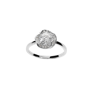 BAGUE ARGENT RHODIÉ  NOEUD D'AMOUR  OXYDES BLANCS