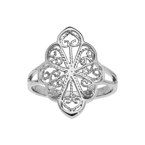 BAGUE ARGENT RHODIÉ FILIGRANE