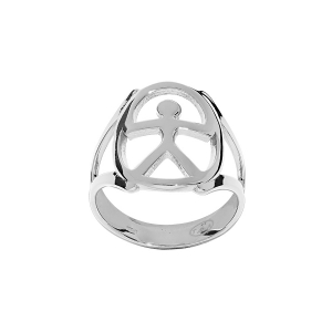 BAGUE ARGENT RHODIÉ MOTIF INDALO