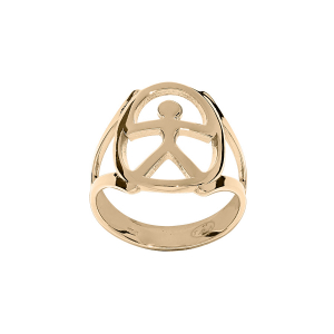 BAGUE ARGENT ET DORE JAUNE MOTIF INDALO
