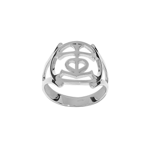 BAGUE ARGENT RHODIÉ CROIX CAMARGUAISE