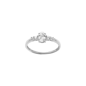 BAGUE ARGENT PLATINÉ OXYDES BLANCS SERTIS