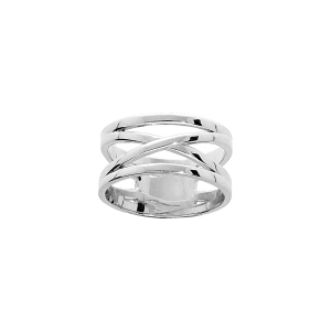 BAGUE ARGENT RHODIÉ AJOURÉE