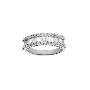 BAGUE ARGENT RHODIÉ EMPIERRE BLANCS ET OXYDES BLANCS SERTIS