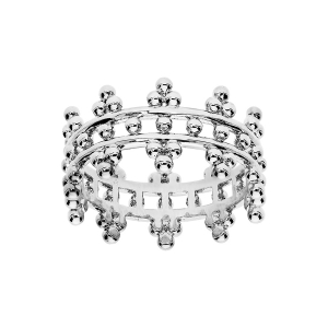 BAGUE ARGENT RHODIÉ BOHEME LISSE