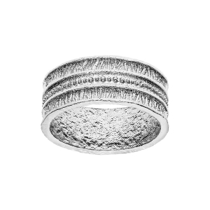 BAGUE ARGENT RHODIÉ LARGE TEXTURÉE