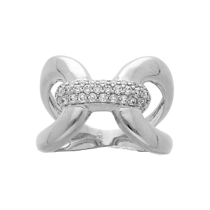 BAGUE ARGENT RHODIÉ OXYDES BLANCS SERTIS