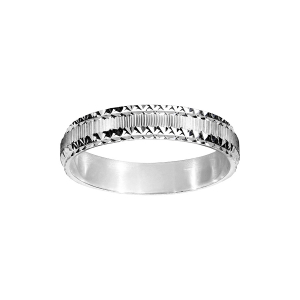 ALLIANCE ARGENT RHODIÉ 4MM DIAMANTEE