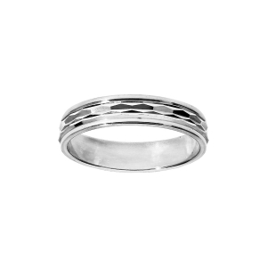 ALLIANCE ARGENT RHODIÉ 4MM DIAMANTEE