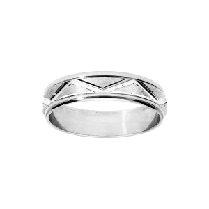 ALLIANCE ARGENT RHODIÉ 5MM VAGUE