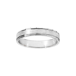 ALLIANCE ARGENT RHODIÉ 4MM CHANFREIN BRILLANT