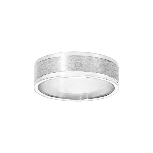 ALLIANCE ARGENT RHODIÉ 6MM CHANFREIN BRILLANT