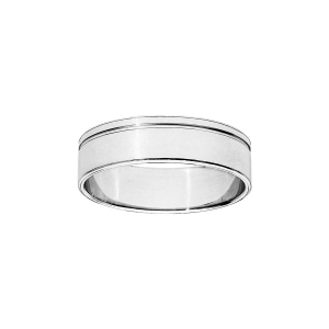 ALLIANCE ARGENT RHODIÉ RUBAN 6MM GRAVEE TRAIT D'UNION