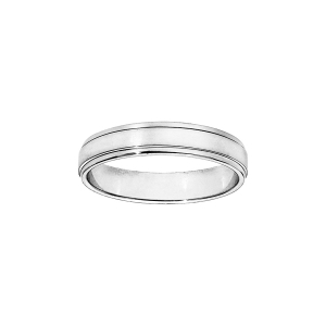 ALLIANCE ARGENT RHODIÉ 4MM 2 GODRONS