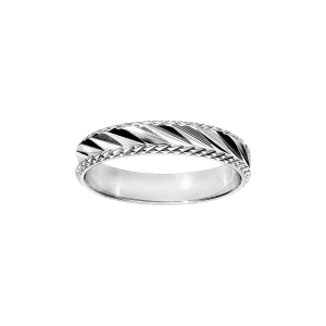 ALLIANCE ARGENT RHODIÉ 4MM STRIEE