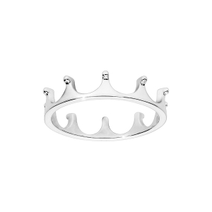 BAGUE ARGENT RHODIÉ COURONNE