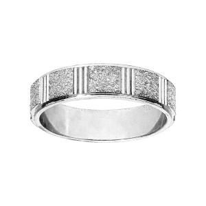 ALLIANCE ARGENT RHODIÉ 5MM DIAMANTEE EN BIAIS