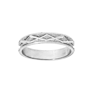 ALLIANCE ARGENT RHODIÉ 4MM DIAMANTEE X