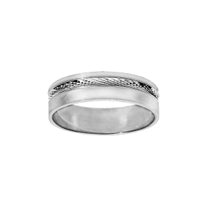 ALLIANCE ARGENT RHODIÉ 5MM DIAMANTEE