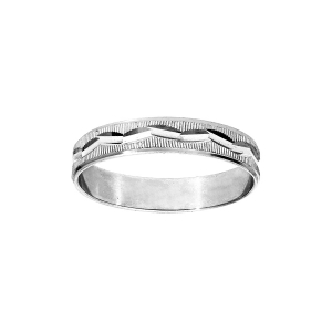 ALLIANCE ARGENT RHODIÉ 4MM DIAMANTEE VAGUE