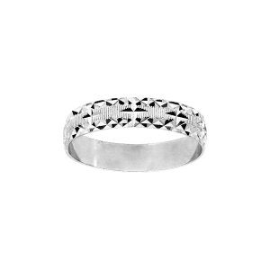 ALLIANCE ARGENT RHODIÉ 4MM DIAMANTEE ETOILE